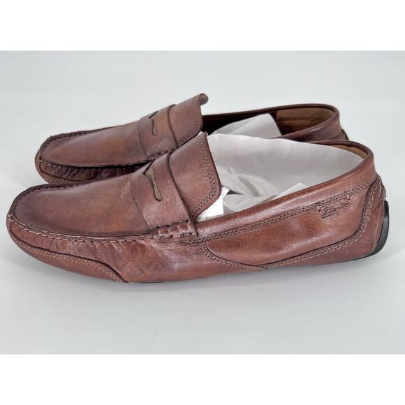 Clarks Ashmont Way Tan Leather Loafer Driving Shoes Men's 9.5M Comfort Slip On - Picture 8 of 12